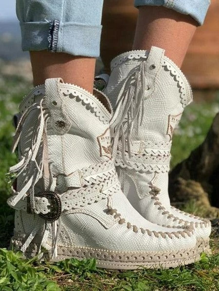 AS | Boho westernové boty s třásněmi