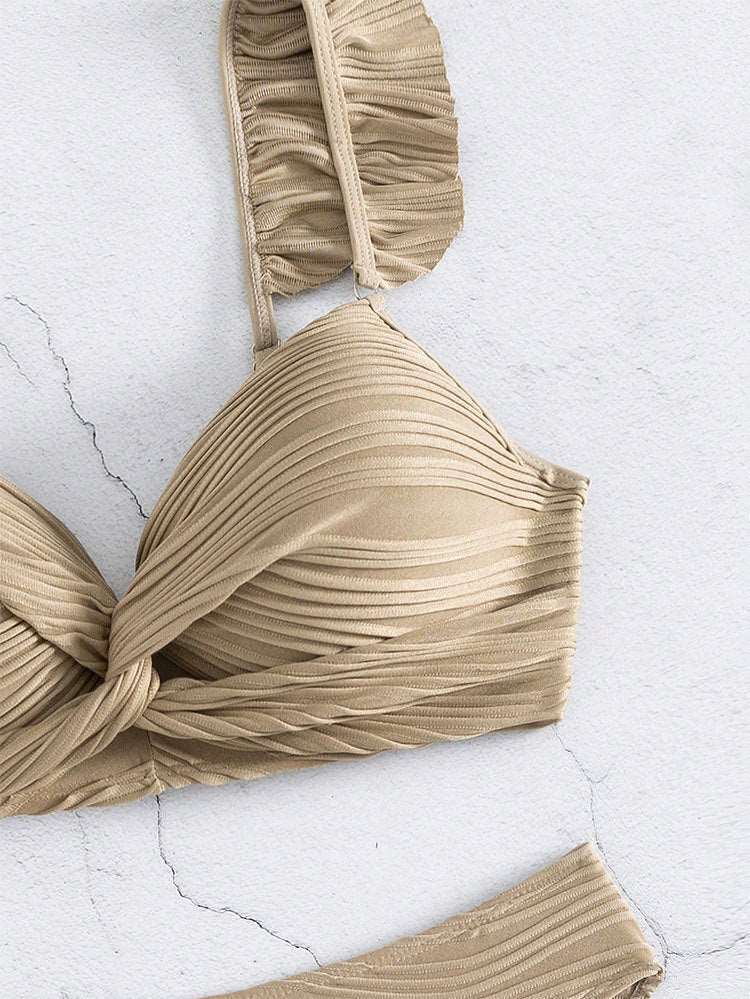 AS | Dámské jednobarevné bikiny s volánky ve 2 barvách S-XL