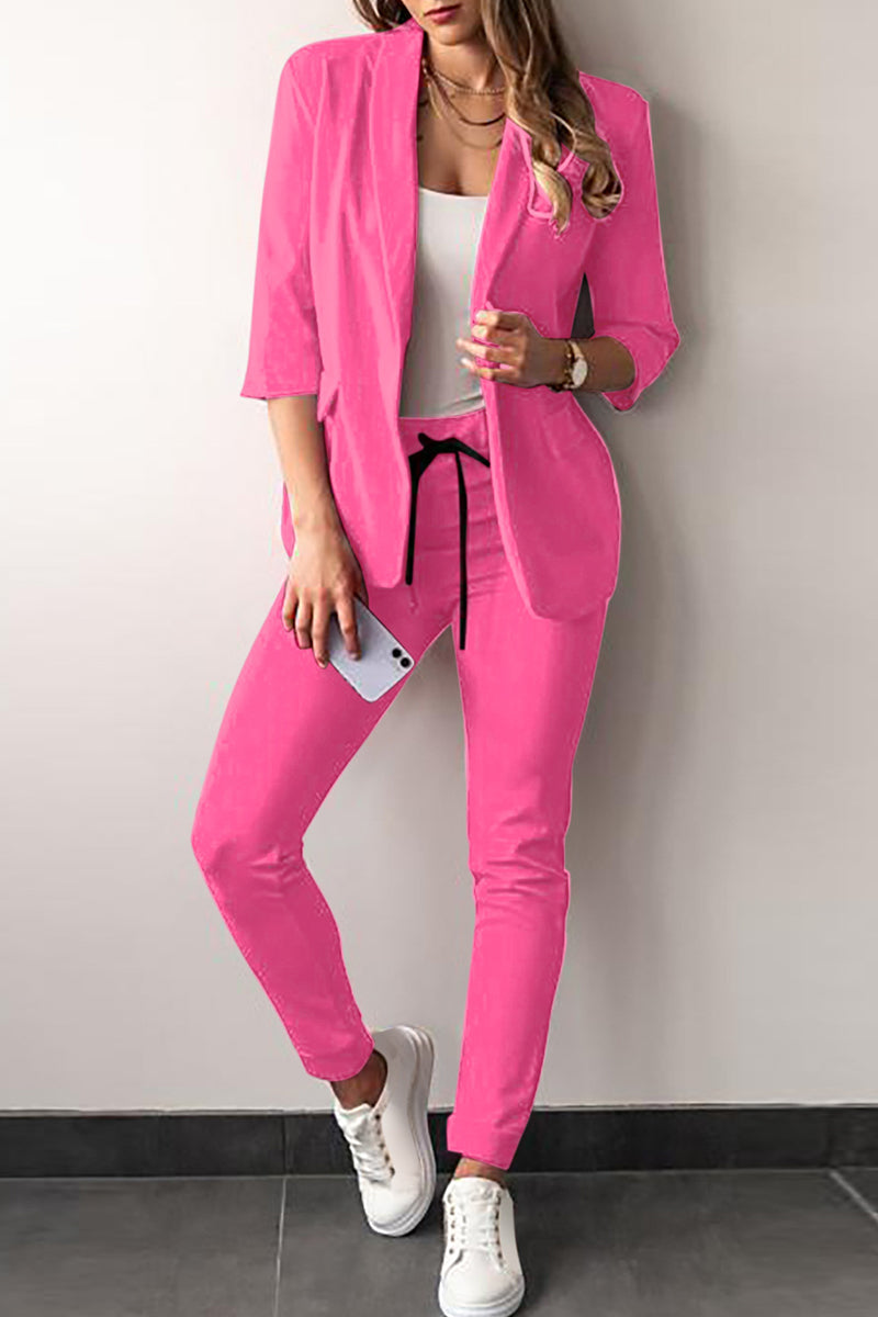 AS | Casual Solid Frenulum Turn-back Collar Tříčtvrteční dvoudílné plavky