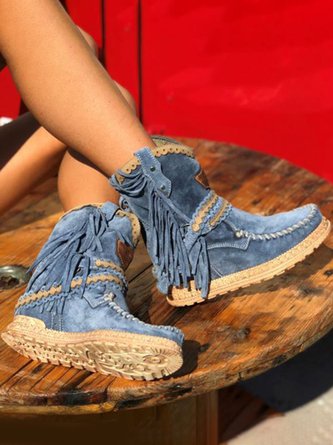 AS | Boho westernové boty s třásněmi