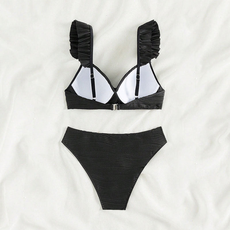 AS | Dámské jednobarevné bikiny s volánky ve 2 barvách S-XL