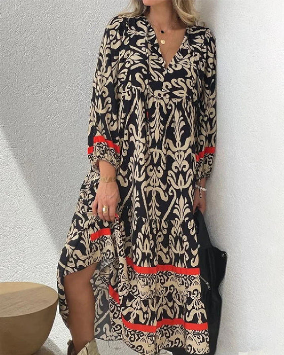 AS | Elegantní bohémské maxi šaty s potiskem