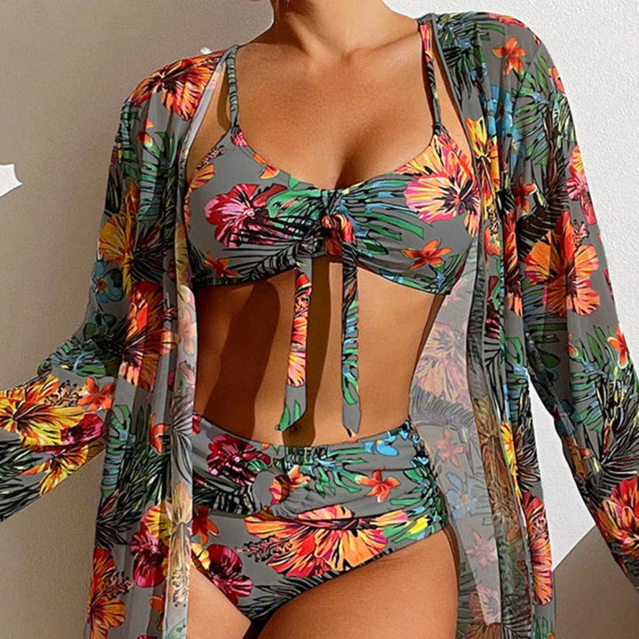 AS | 3-dílné květinové bikiny s přehozem