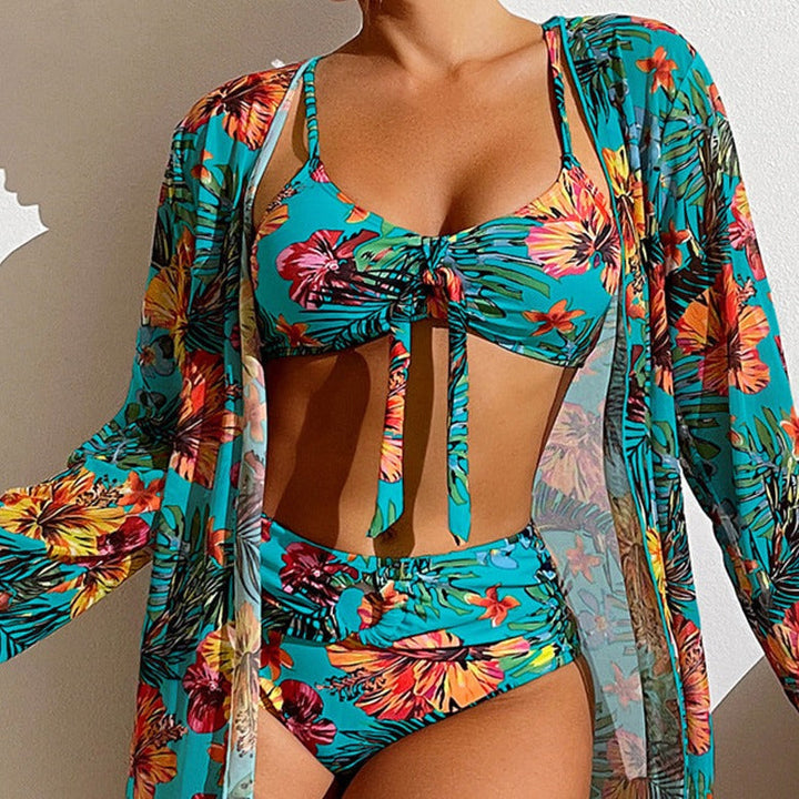 AS | 3-dílné květinové bikiny s přehozem