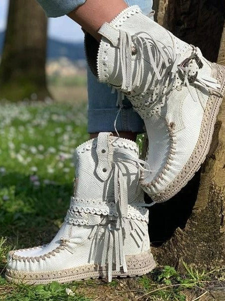 AS | Boho westernové boty s třásněmi