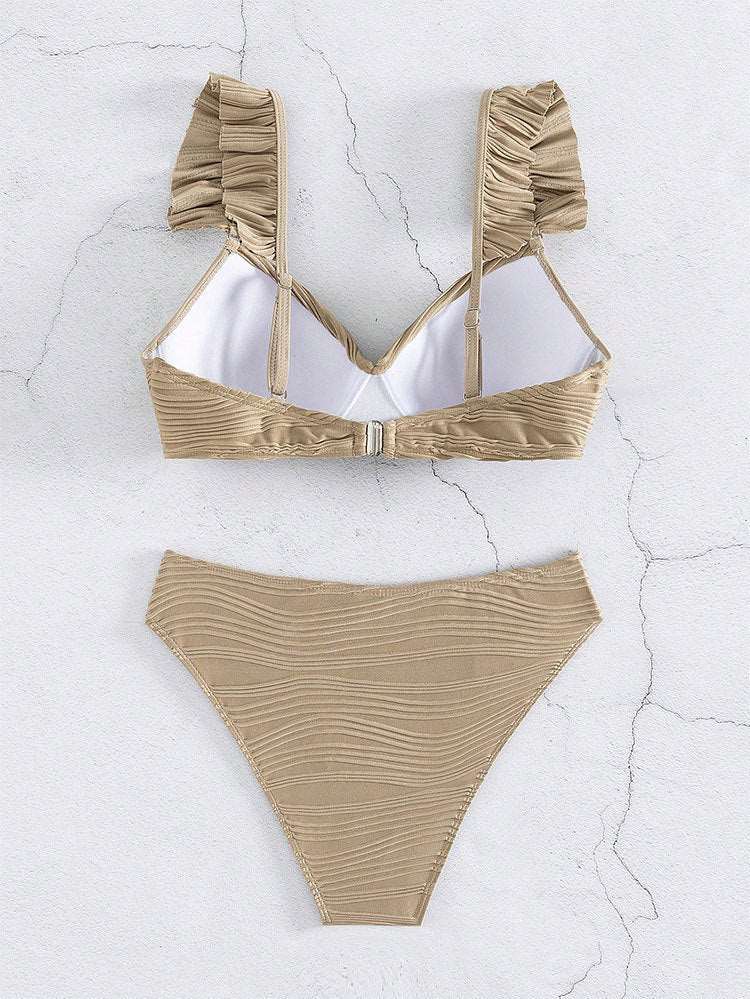 AS | Dámské jednobarevné bikiny s volánky ve 2 barvách S-XL