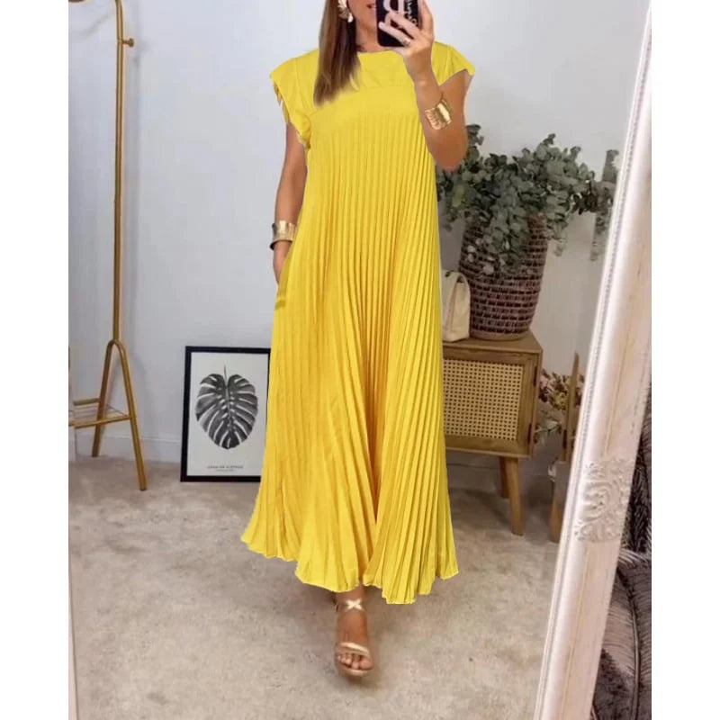 AS | Elegantní plisované maxi šaty