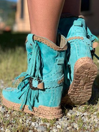 AS | Boho westernové boty s třásněmi