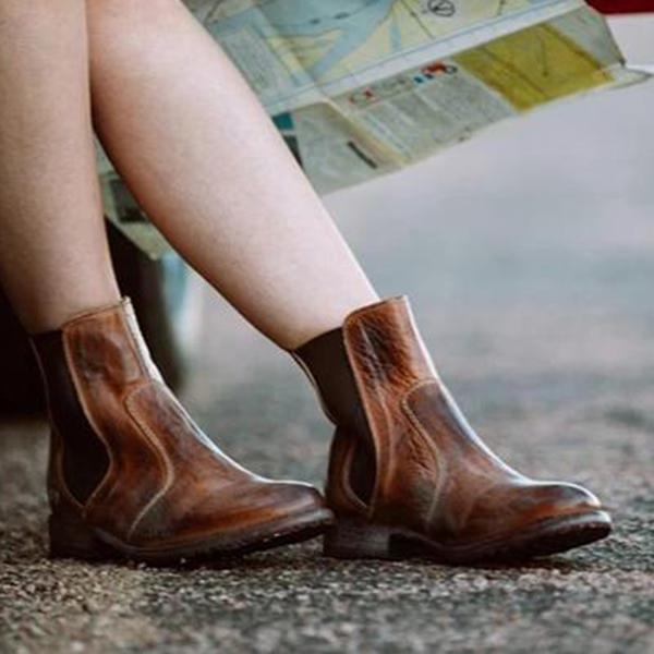 AS | Dámské kotníkové boty z kůže ve vintage stylu