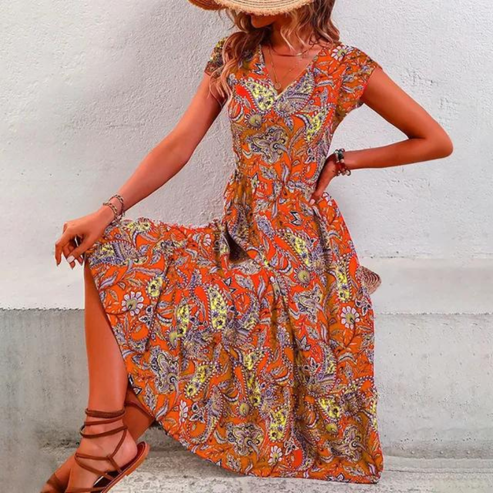 AB | Elegantní vintage květinové šaty