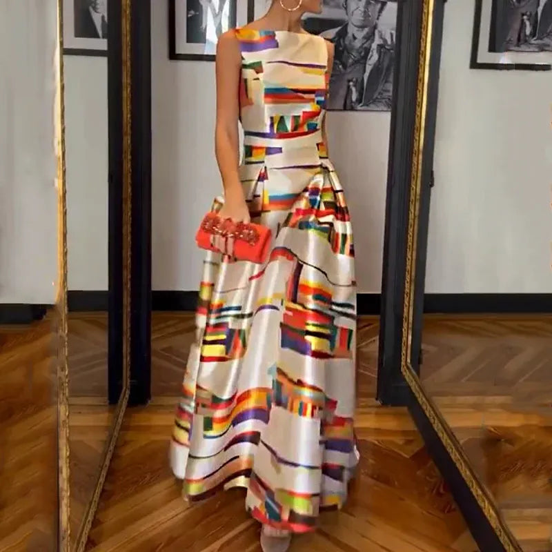 AS | maxi šaty letní móda elegantní vintage tisk