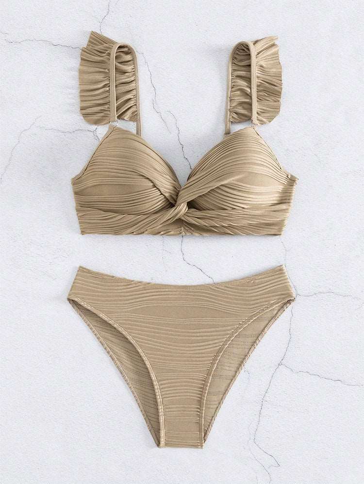 AS | Dámské jednobarevné bikiny s volánky ve 2 barvách S-XL