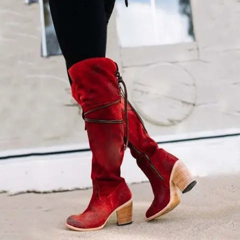 AS | Westernové boty nad kolena v boho stylu