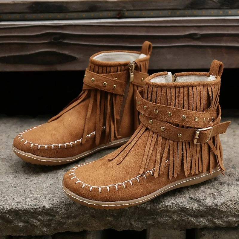 AS | Boho mokasíny s třásněmi