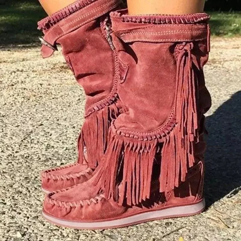 AS | Boho westernové boty s třásněmi
