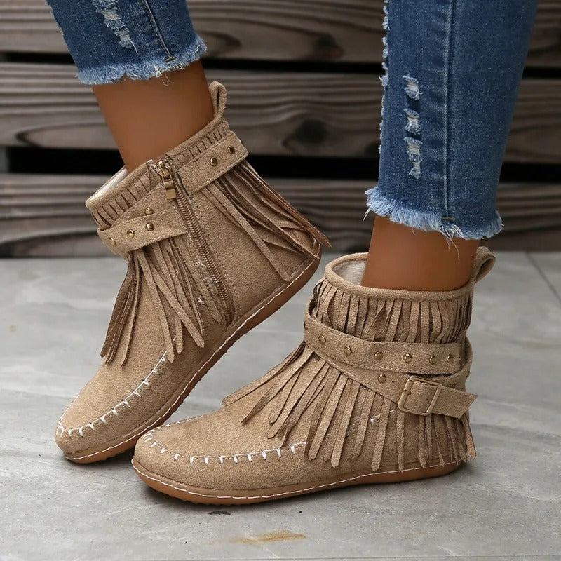 AS | Boho mokasíny s třásněmi