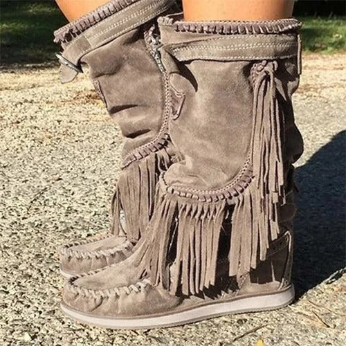 AS | Boho westernové boty s třásněmi