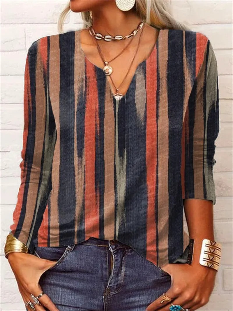 AS | Top s dlouhými rukávy a boho patchworkovým potiskem