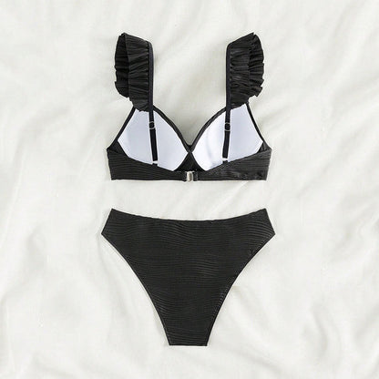 AS | Dámské jednobarevné bikiny s volánky ve 2 barvách S-XL