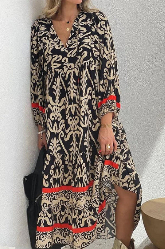 AS | Elegantní bohémské maxi šaty s potiskem