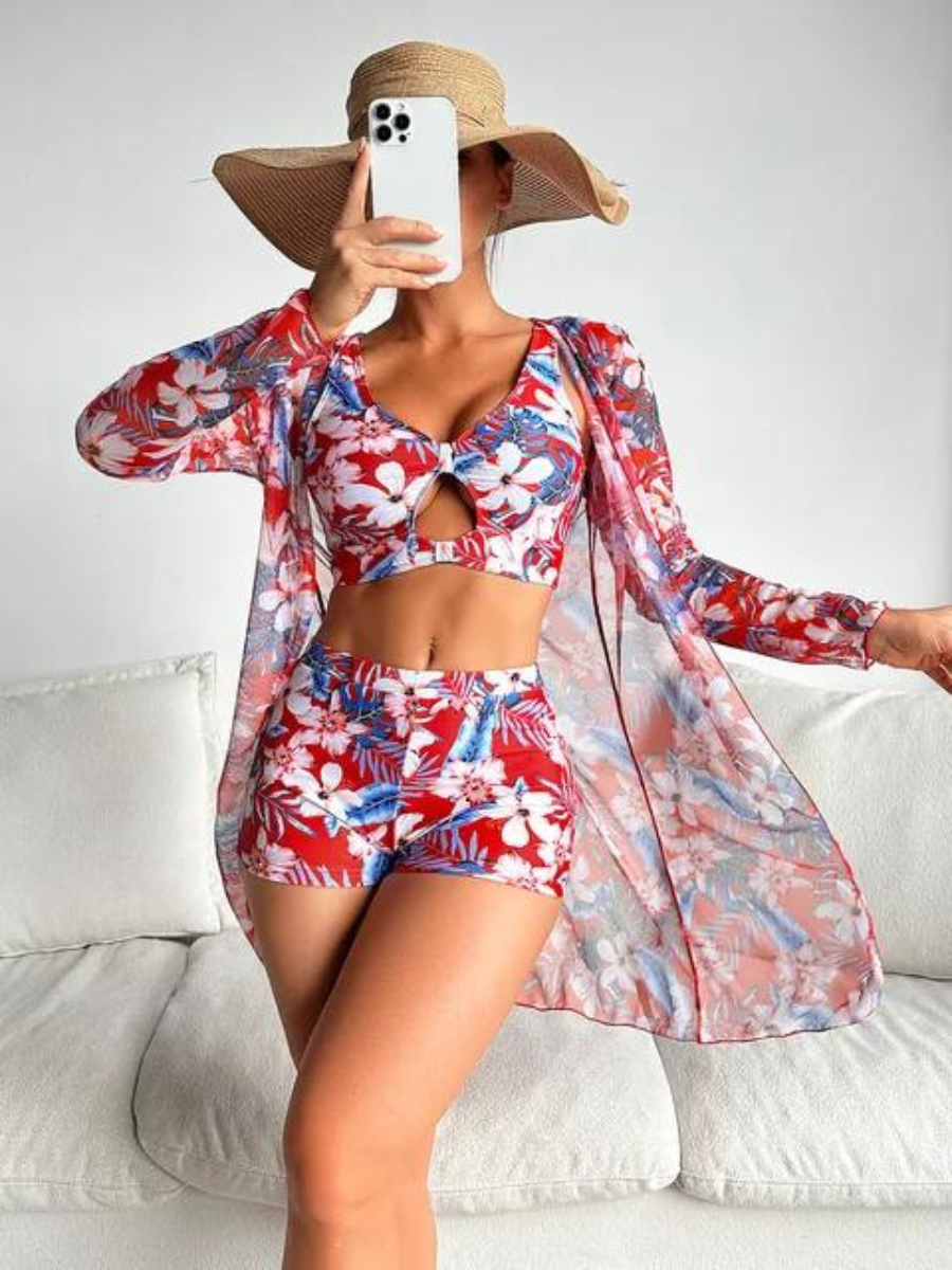 AS | Sexy květinové plavky s vysokým pasem