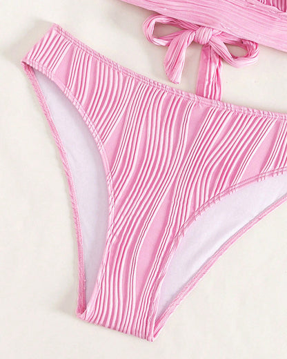 AS | Jednobarevné sexy bikiny s hlubokým výstřihem do V
