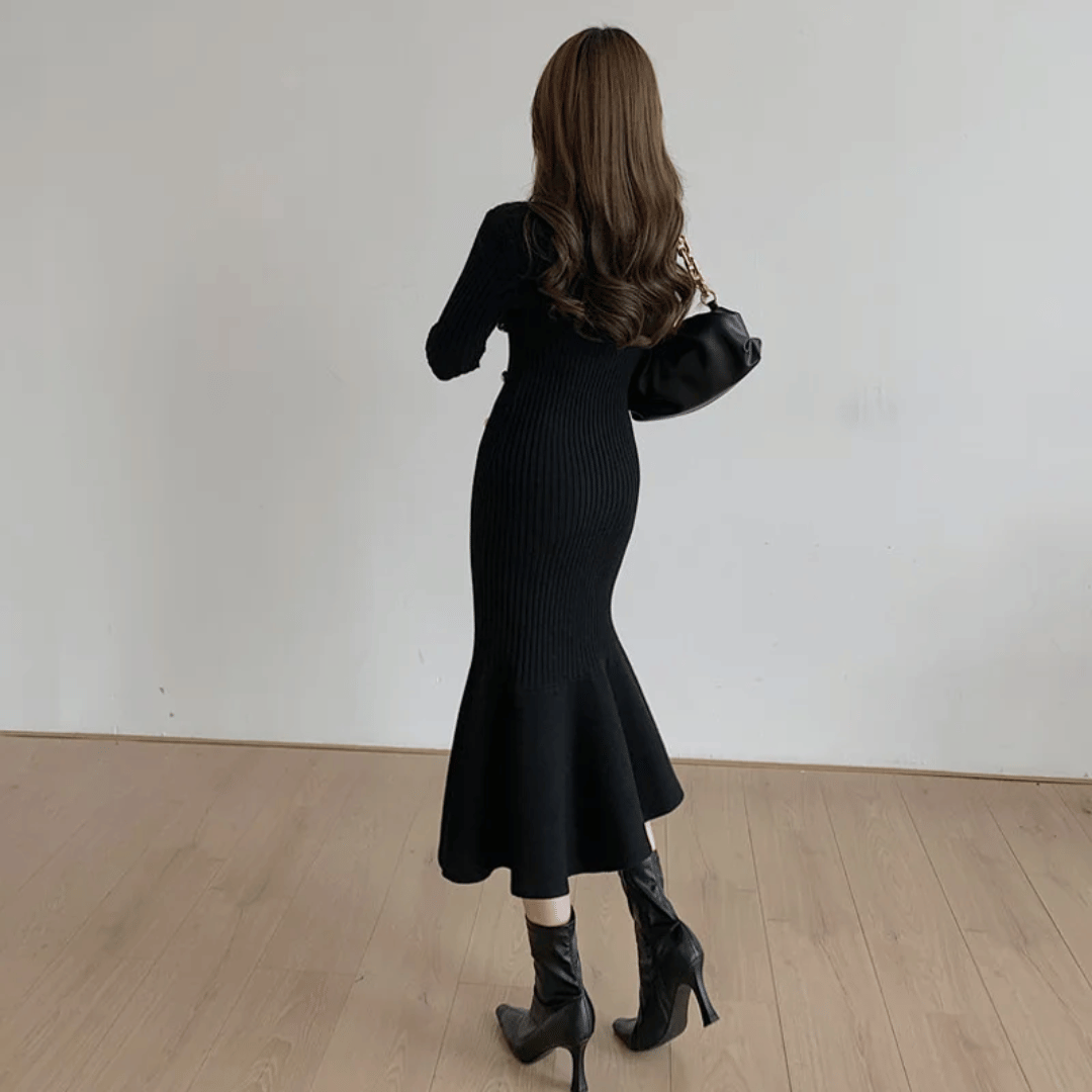 AS | elegantní žebrované dámské midi šaty