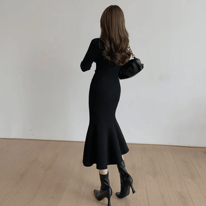 AS | elegantní žebrované dámské midi šaty
