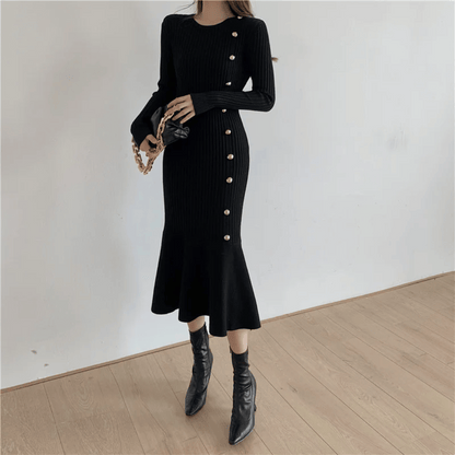 AS | elegantní žebrované dámské midi šaty