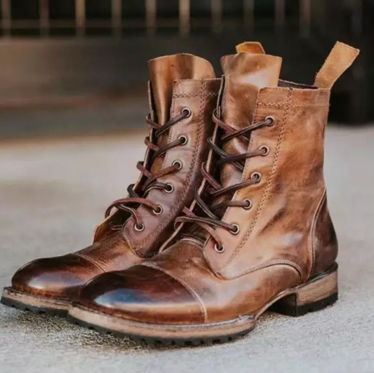 AS | Klasické robustní vintage kožené šněrovací boty