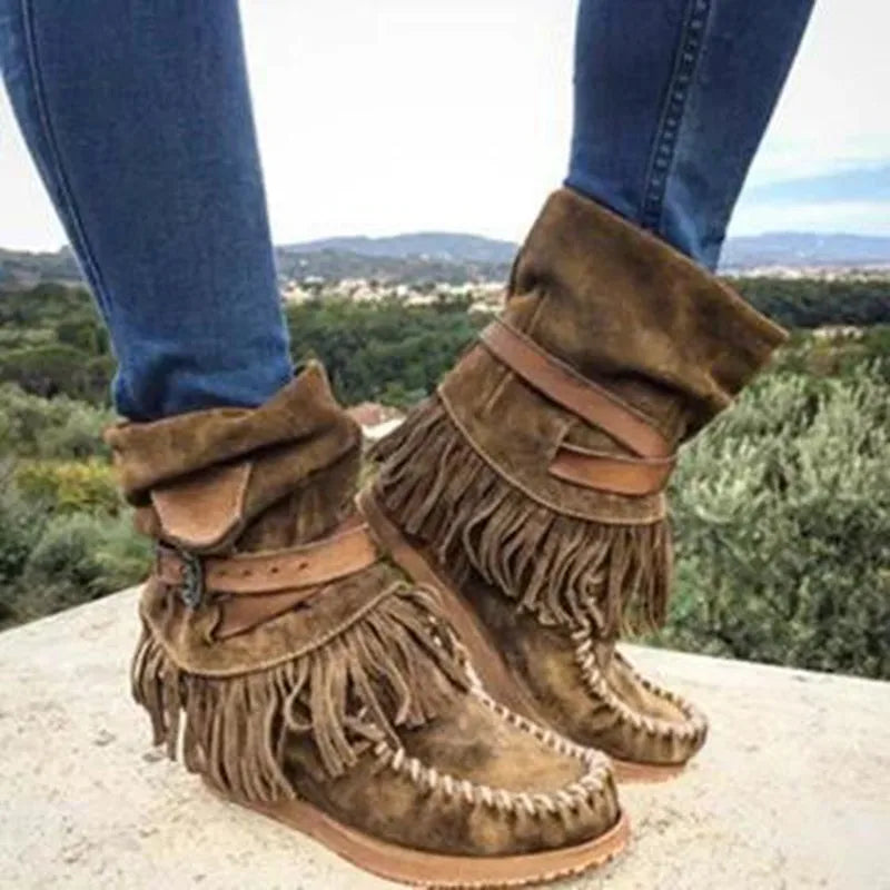 AS | Boho mokasíny s třásněmi