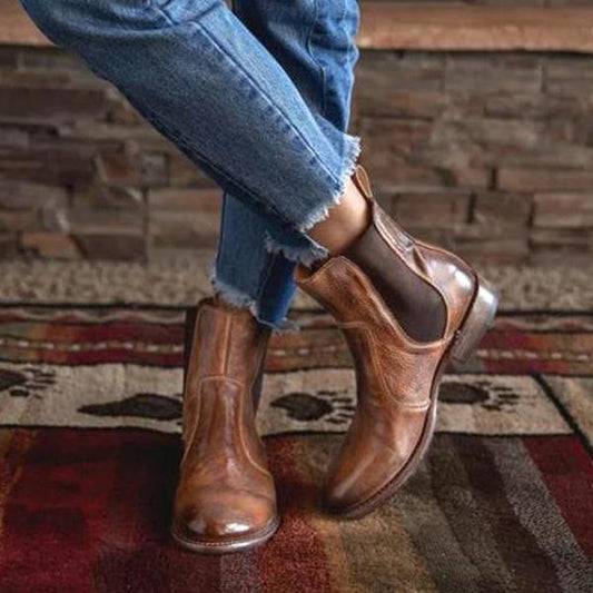 AS | Dámské kotníkové boty z kůže ve vintage stylu
