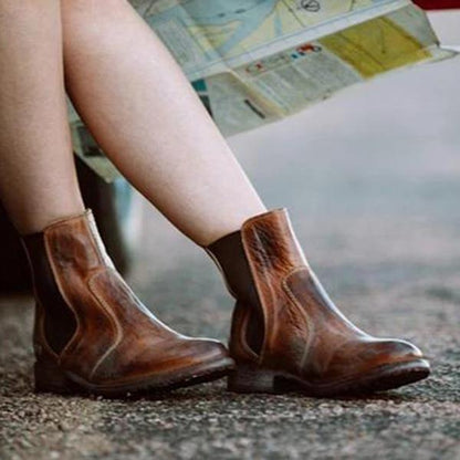 AS | Dámské kotníkové boty z kůže ve vintage stylu