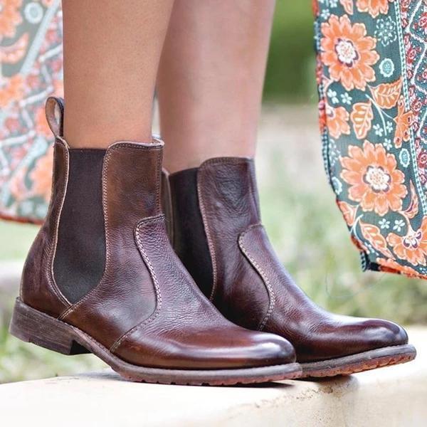 AS | Dámské kotníkové boty z kůže ve vintage stylu