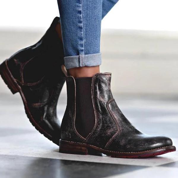 AS | Dámské kotníkové boty z kůže ve vintage stylu