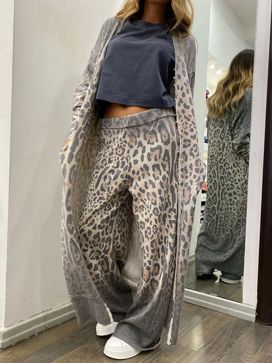 AS | Kardigan s leopardím vzorem a kalhoty