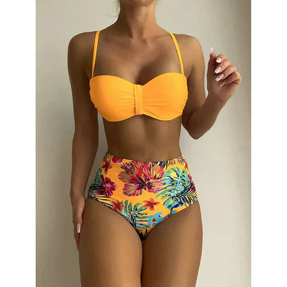 AS | Elegantní bikiny s vysokým pasem a květinovým vzorem
