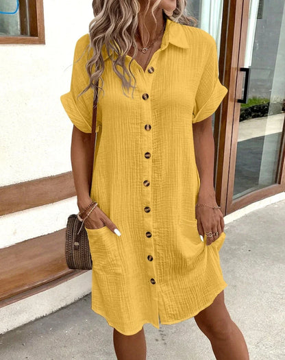 AS | Vintage ženy pevné mini šaty letní módní V-Neck tři Quater rukávy bavlněné plátěné šaty dámy příležitostné Holiday Vestidos