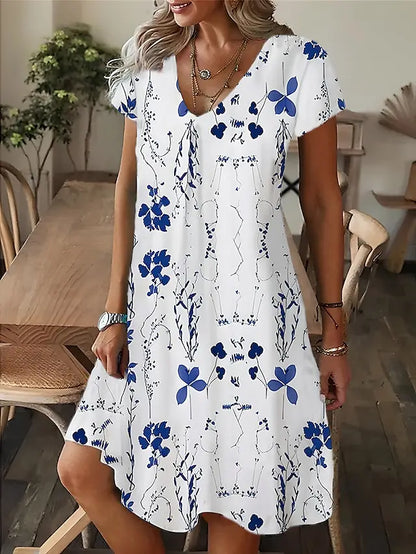 AS | Dámské ležérní volné přiléhavé šaty s krátkým rukávem Tričko styl Mini šaty Letní ležérní volné šaty Vestidos