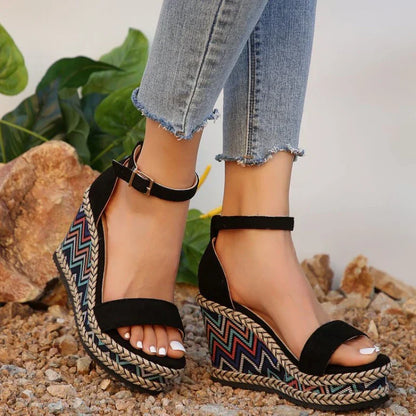 AS | Boho sandály na klínku