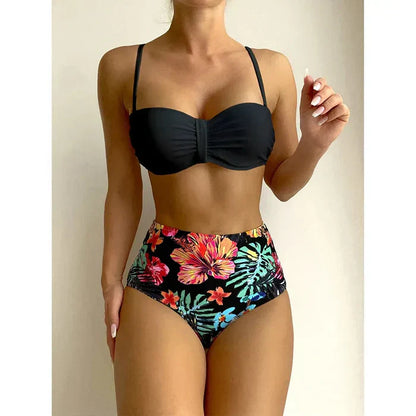AS | Elegantní bikiny s vysokým pasem a květinovým vzorem
