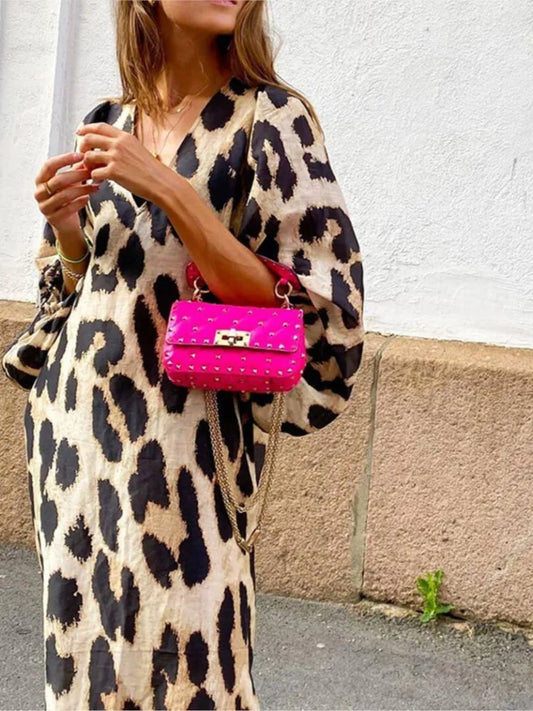 AS | Luxusní midi šaty s leopardím potiskem