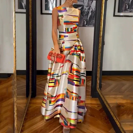 AS | maxi šaty letní móda elegantní vintage tisk