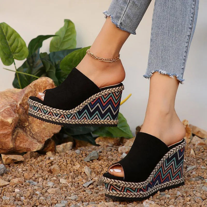 AS | Boho sandály na klínku