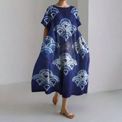 AS | Plus velikost volné letní šaty s kapsou a O-Neck Elegantní letní Maxi šaty