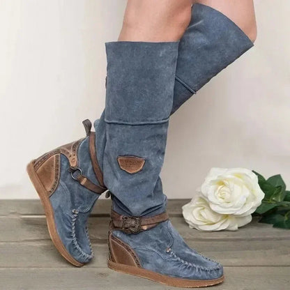 AS | Boho inspirované mokasíny nad kolena