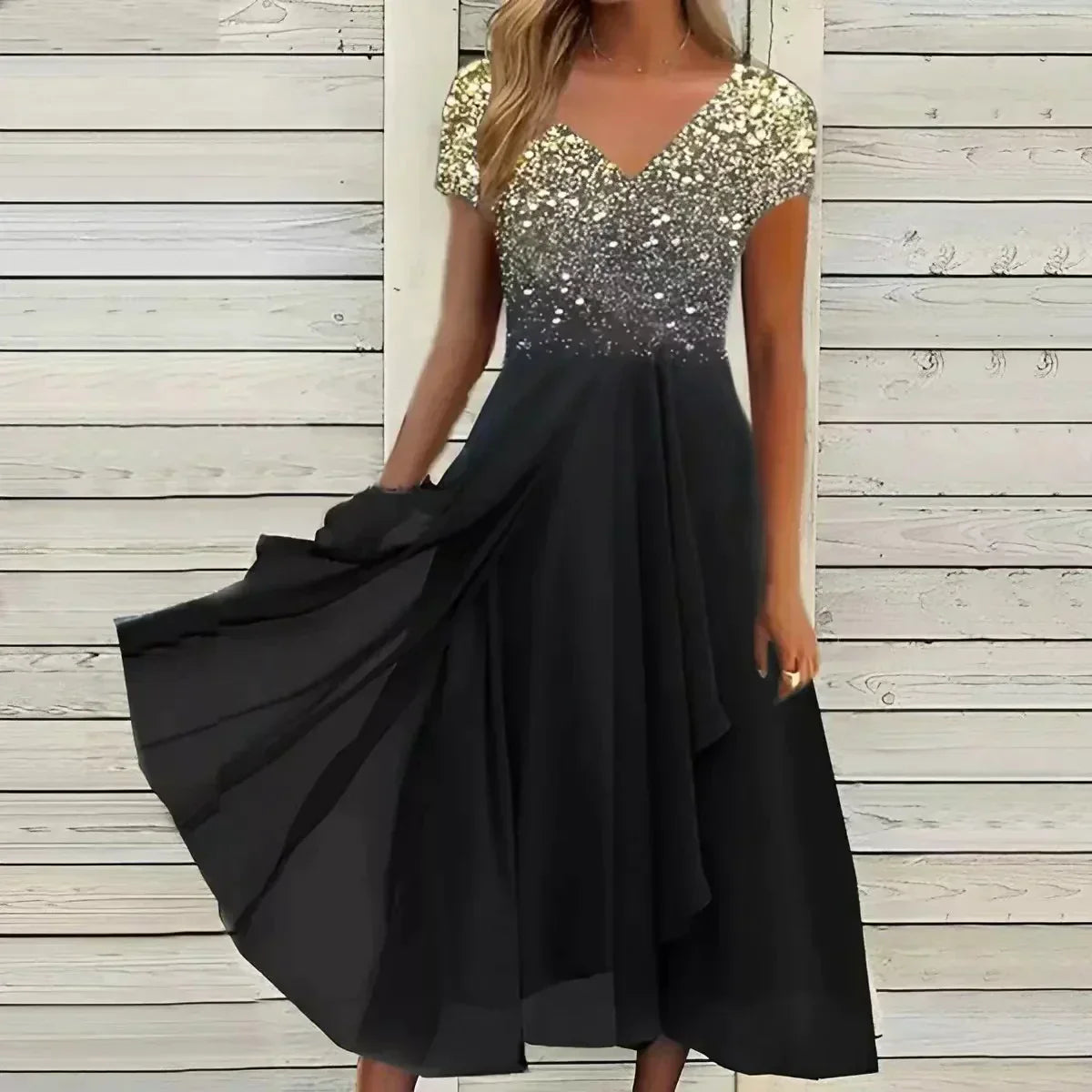 AS | Elegantní midi šaty s rozšiřující se sukní