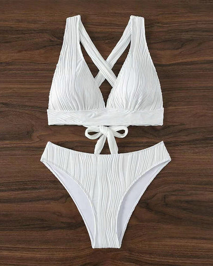 AS | Jednobarevné sexy bikiny s hlubokým výstřihem do V