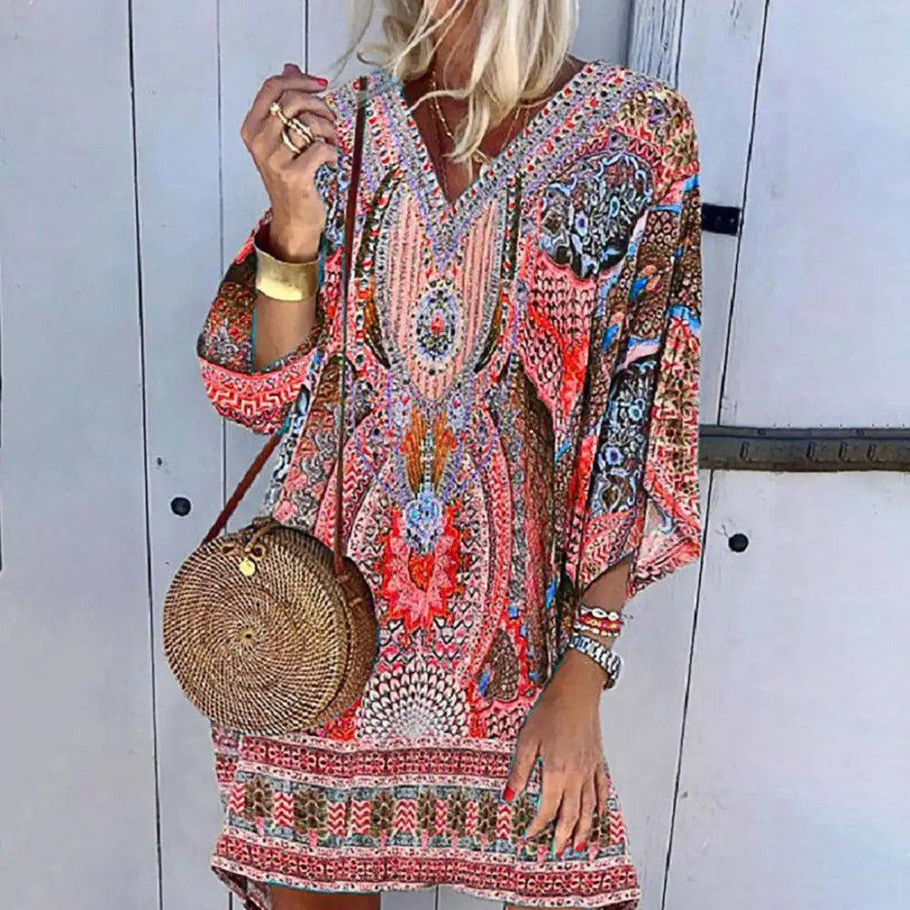AS | Boho volné mini šaty