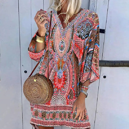 AS | Boho volné mini šaty